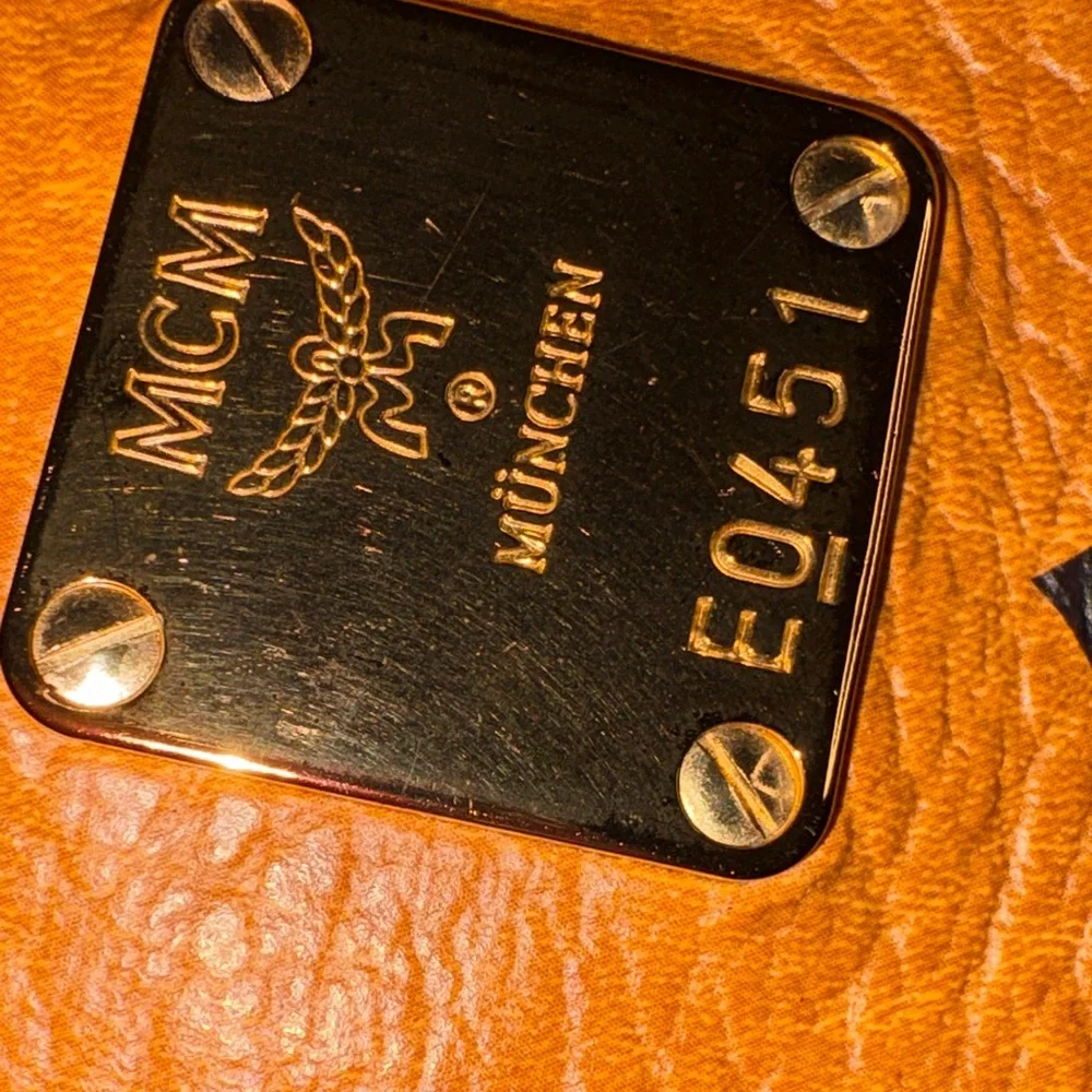 MCM Cognac Monogram Shoulder Hobo Bag ( Serial E0451)
